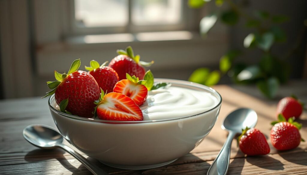 Erdbeerquark als Snack