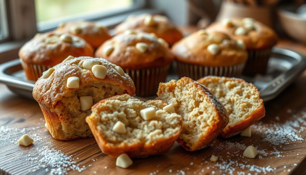 Muffins mit weißer Schokolade
