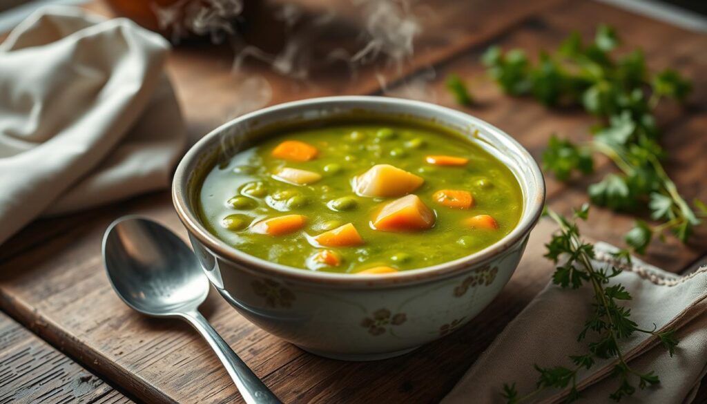 Traditionelle Erbsensuppe
