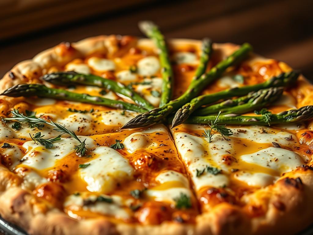 Pizza mit Spargel backen Anleitung