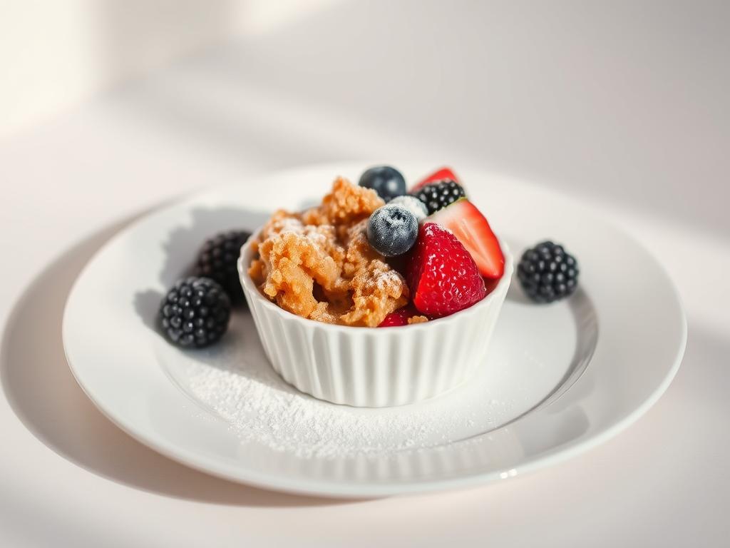 Crumble Dessert Serviertemperatur Präsentation