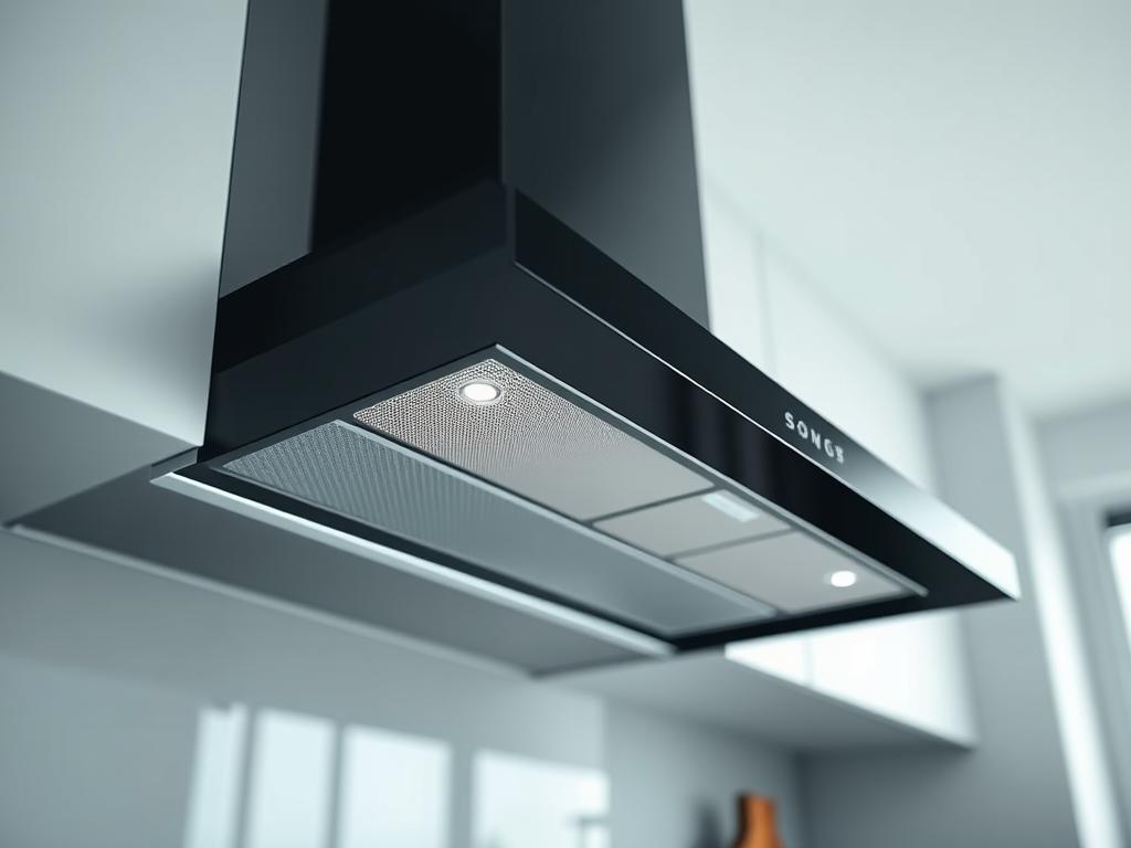 Puristisches Kochfeldabzugssystem mit matter Oberfläche